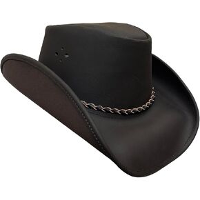 Leather Cowboy hat for Men & Women Durable Handcrafted Lightweight Shapeable Classic Western Hats for Men