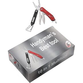 أداة هدايا Ascent Handyman DIY 10 في 1 بحجم الجيب، صندوق هدايا متعدد الأدوات، منشار يدوي لحامل حلقة المفاتيح للتخييم وصيد الأسماك والمشي لمسافات طويلة والصيد - فكرة هدية للأب والرجال والصديق والنساء in Kuwait