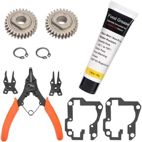 9706529 W11086780 Gear Kit, Compatible with Whirlpool & Kitchen Stand Mixer, Replacement 9703543 WP9706529, And 9703680 Circlip,9709511 Gasket & 1.8 Oz Food Grade Grease