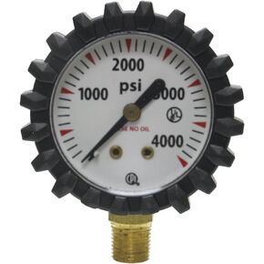 Uniweld G56D 1-1/2-Inch 4000 PSI Oxygen Replacement Contents Gauge with Protective Rubber Gauge Boots