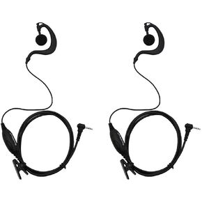 Two Way Radio G Shape Clip-Ear Headset Earpiece with PTT is Compatible with Motorola T100 Series T200 Series T460 T600 MH230R MS350R MT350R (Pack of 2)