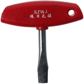 T Handle 3.78 Inch Slotted Screwdriver Carbon Steel Flat Head Screwdriver with ABS Plastic T Bar Ideal for Film Sets and Workshops