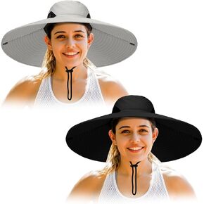2 Pack Wide Brim Sun Hat UPF+ UV Protection Women Men Waterproof Bucket Hat for Fishing Hiking Camping