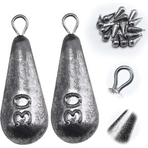 Goture Fishing Weights Sinkers Willow Leaf/Drop Shot/Bullet Weights with Swivel Sanp 5/10/15/20/30 PCS,Ideal Fishing Sinkers and Weights,Lead Weights for Accurate Casting and Versatile Angling