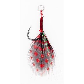 Jigging Assist Hooks Kit Guinea Feather Single Hooks 60 pcs for Saltwater Vertical Jigging Lures Slow Fall Jigs