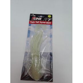 P-Line PTTS70-314 Twin Tail Squid 7" Natural Glow Glitter