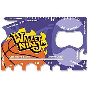 Wallet Ninja - SPORTS: Baseball, Basketball, Football 18 in 1 Credit Card Sized Multitool - Football
