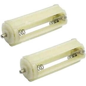 3 x 1.5V AAA Cylindrical Battery Protective Cove Bracket for Flashlight Torch, Pack of 2, Black (Pointed Cylindrical Black)