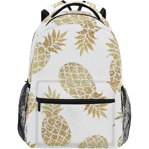 Stylish Rose Gold Leopard Backpack Middle College Student Bookbag Travel Daypack for Men Women Teens Boys Girls