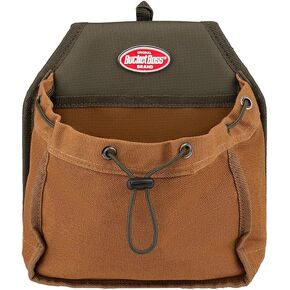Bucket Boss Parachute Pouch with Speed Square Pocket and Flap Fit in Brown, 54135