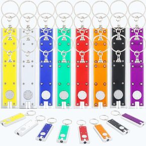 40 Packs Mini Flashlight Keychain Bulk Colorful Small Portable LED Lights Ultra Bright Flashlight Key Ring for Outdoor Camping Activity, 8 Colors