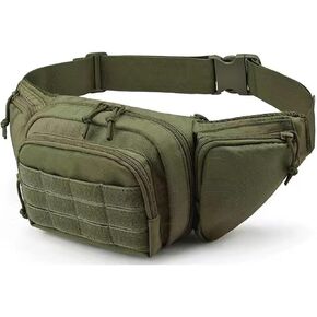 Outdoor Tactical Fanny Pack Waist Bag with MOLLE Pouch for EDC & Military Activities (khaki)