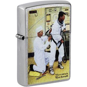 Zippo Norman Rockwell Astronaut Street Chrome Pocket Lighter