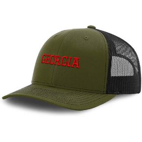 Custom Richardson Trucker Hat Georgia State America USA D Embroidery Polyester