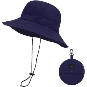 Packable Sun Hat Bucket Rain Hat【Waterproof&Compact&Adjustable】 UV Protection Fishing Boonie Hiking Safari Beach Summer