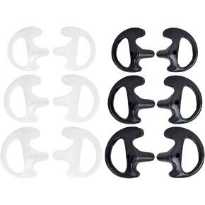 Silicon Earmold Ear pier Replacement Earmold Earbud Earplug for Motorola Kenwood Two-Way Radio Law Enforcement Earpiece Air Acoustic Coil Tube Audio Kits (Black 10Pairs Large)