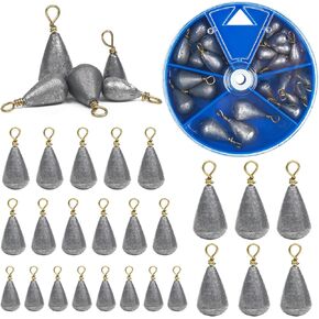 Fishing Weights Bass Casting Fishing Sinkers Weight Bell Sinkers Water Drop Weight with Brass Ring, Catfish Fishing Weights Sinkers for Freshwater Saltwater Fishing