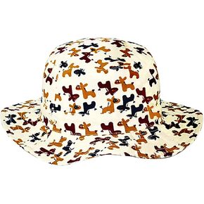 UV Protection Kids Outdoor Sun Hat Breathable Bucket Hat Prefer Cute Wide Brim Pony Flap Cotton Hat Boys Girls 2-4 Years