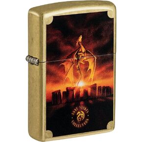 Zippo Lighter: Anne Stokes Dragon at Stonehenge - Street Brass 81496