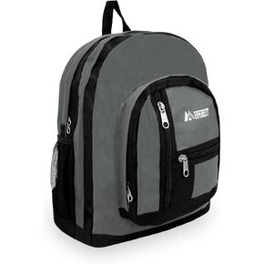Everest Double Main Compartment Backpack, Black, One Size