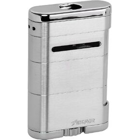 XIKAR Allume Triple Jet Tabletop Lighter, Engineered for Performance, Crisp Side Squeeze Ignition, Silver