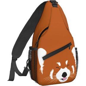 Women Adorable Red Panda Orange Crossbody Sling Backpack for Men Chest Bag Shoulder Bag Lightweight One Strap Backpack Travel Outdoor Daypack