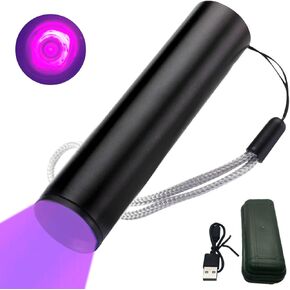 Rechargeable 365 nm UV Flashlight, Black Light for Pet Urine Detection, UV Flashlights Rechargeable，Black Light Flashlight Mini，HIGH Definition Ultraviolet.