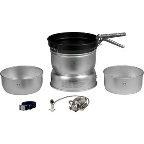 Trangia - 25-3 Ultralight Camping Cookset | Includes: Gas Stove, 2 Pots, 1 Frypan, Upper & Lower Windshields, Pot Gripper, & Strap
