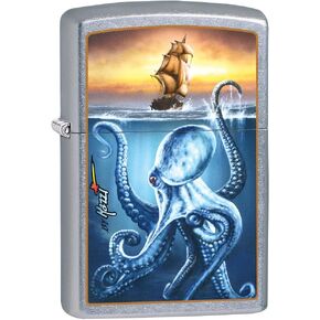 Zippo Lighter: Mazzi Octopus and Ship - Street Chrome 78888