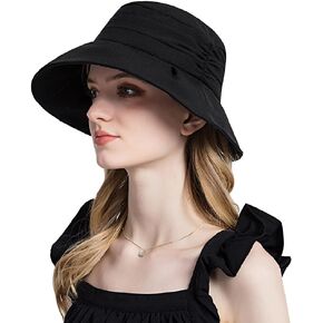 DOCILA Stylish Pleated Bucket Hat for Women Plain Cotton Lightweight Fisherman Caps Foldable Sun Visors