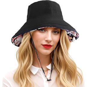 قبعة دلو أنيقة مطوية من DOCILA للنساء من القطن العادي خفيفة الوزن قبعات صياد قابلة للطي أقنعة الشمس in Kuwait