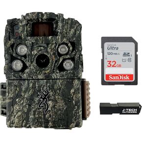 Browning Strike Force FHDR Trail Game Camera Bundle Includes 32GB Memory Card and J-TECH Card Reader (26MP) | BTC5FHDR, Camo