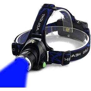 Blue Light Headlamp,3 Mode Blue LED headlamp,Zoomable Blue headlamp,Adjustable Focus Blue LED Headlight For Fishing Hunting Outdoor Activities,etc