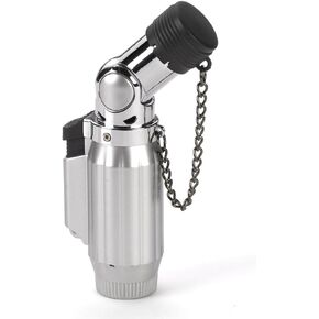 Vertigo by Lotus Vertigo Intimidator Quad Torch Lighter - Brushed Chrome & Chrome