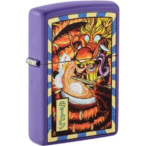 Zippo Ramen Dragon Design Purple Matte Pocket Lighter