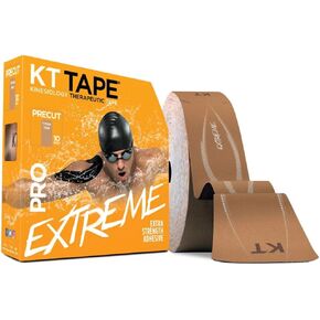 KT Tape PRO Extreme, Synthetic Jumbo Kinesiology Athletic Tape, 150 Count, 10" Precut Strips, Titan Tan