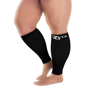 Plus Size Leg Sleeve Support Socks - Wide Compression, Women, Amazing Fit, 1 Pair