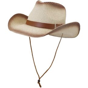 Cowboy Hat Straw Wide Brim UV Sun Beach Hat Cowgirl Panama Hat Women Sombrero UV Protection Shapeable Western Hat