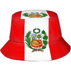 Peru Flag Bucket Hat Wide Brim Sun Protection Hat Boonie Hats Fishing Hiking Safari Outdoor Peruvian Hats for Men Women