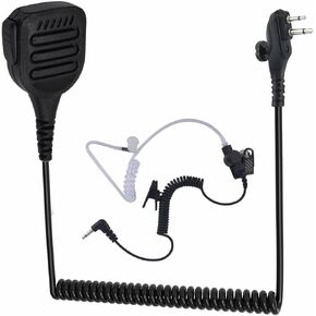 WODASEN Waterproof Radio Speaker Mic Walkie Talkie Microphone Handheld Shoulder Lapel Mic for Hytera BD502 BD502i BD552i BD612i PD402i PD482i PD562i PD502 PD502i TC-508 RCA RDR2500 (128, Black)