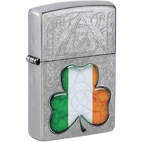 Zippo Lighter: Ireland Flag and Symbols - Street Chrome 81406