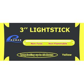 Promar GS-130Y 3" Light Glow Stick - Yellow, 50 Pack Display Box