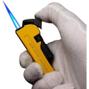 INSTR Creative Wrench Torch Lighter, Windproof Lighters, Jet Lighter, Lighters for Men, Flameless Lighter, Cool Adjustable Refillable Jet Torch Lighter for Outdoor Indoor(Without Butane) (Yellow)