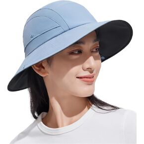 BENEUNDER Womens Bucket Fishing Hats, Wide Brim UPF50+ Protection and Waterproof Cowboy Hats for Women, Foldable for Outdoor