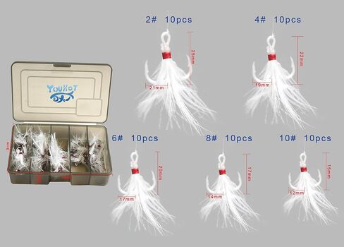 50psc High Carbon Steel Treble Hooks and 15 pcs for Split Rings for Fishing Lures in Saudi Arabia