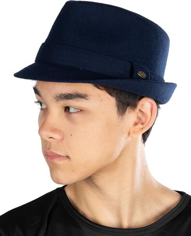 Funky Junque Mens Fedora Hats for Men Fashion Trilby Short Brim Wool Vintage Church Dress Hats Classic Winter Teardrop in Saudi Arabia