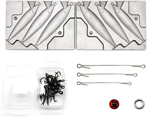 Dimatteo Fishing Jigging Lure Mold Kits 5oz, 5.5oz, 7.5oz,3 Cavities, 91pcs/Pack,Without Handle in Saudi Arabia