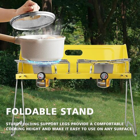 Camping Stove 2 Burner with Carrying Case, Foldable Portable camp Grill/Stove, Compact Butane Stove for Camping and Outdoor Cooking,Tailgating, RV, BBQ in Saudi Arabia