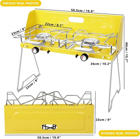 Camping Stove 2 Burner with Carrying Case, Foldable Portable camp Grill/Stove, Compact Butane Stove for Camping and Outdoor Cooking,Tailgating, RV, BBQ in Saudi Arabia