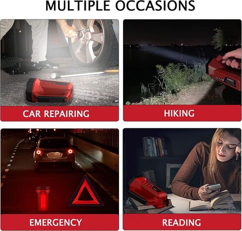 Rechargeable LED Flashlight, 8 Light Modes Camping Lantern, 8000mAh Power Bank, Type-c, IPx6 Waterproof for Emergencies Power Outages, Hurricane Emergency, Hiking, Home, etc in Saudi Arabia